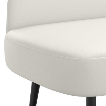 vidaXL Δερμάτινος Πάγκος με Πλάτη Λευκό 110x60x76cm Τεχνητό Δέρμα