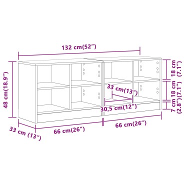 vidaXL Ντουλάπι κρεβατιού με ράφι 2 τεμ. Λευκό 66x33x48cm