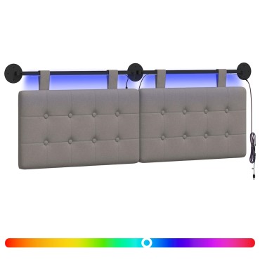 vidaXL Κεφαλάρι κρεβατιού κρεμαστό Taupe Ύφασμα 130x55x5cm 1 τεμ.