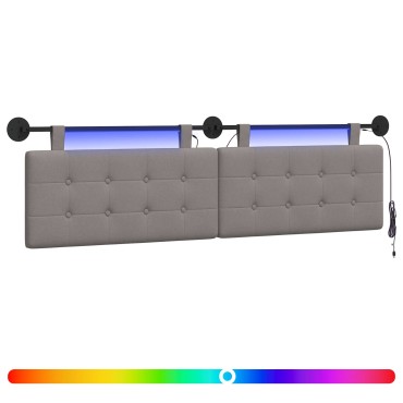 vidaXL Κεφαλάρι κρεβατιού κρεμαστό Taupe Ύφασμα 190x55x5cm 1 τεμ.