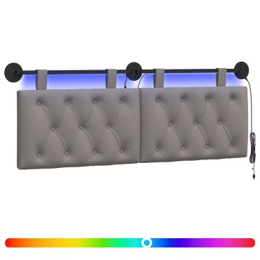 vidaXL Κεφαλάρι κρεβατιού κρεμαστό Taupe Ύφασμα 130x55x7cm 1 τεμ.
