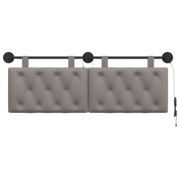 vidaXL Κεφαλάρι κρεβατιού κρεμαστό Taupe Ύφασμα 130x55x7cm 1 τεμ.