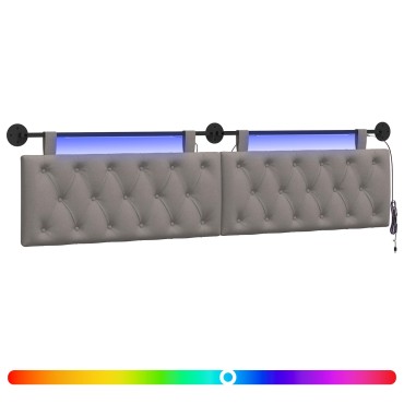 vidaXL Κεφαλάρι κρεβατιού κρεμαστό Taupe Ύφασμα 210x55x7cm 1 τεμ.