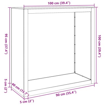 vidaXL Ραφιέρα Καυσόξυλων 100x40x100 εκ. από Ανοξείδωτο ατσάλι