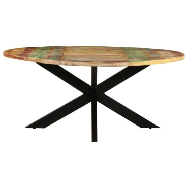 vidaXL Τραπεζαρία Στρογγυλή 175x75cm από Μασίφ Ανακυκλωμένο Ξύλο 1 τεμ.