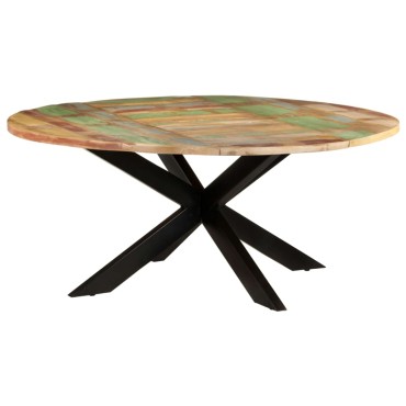 vidaXL Τραπεζαρία Στρογγυλή 175x75cm από Μασίφ Ανακυκλωμένο Ξύλο 1 τεμ.