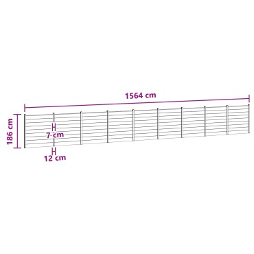 vidaXL Σετ Φράχτη 9 τμχ. 1564x186cm WPC και Αλουμίνιο Μαύρο
