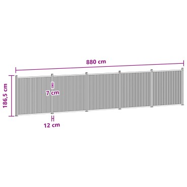 vidaXL Πάνελ Φράχτη 5 τμχ. 880x186,5cm WPC και Αλουμίνιο Μαύρο