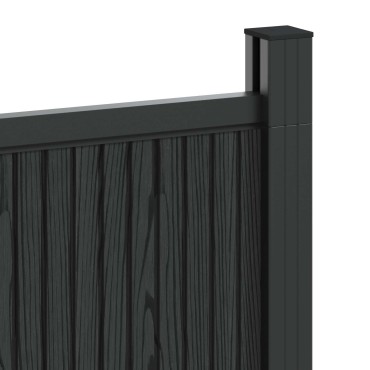 vidaXL Πάνελ Φράχτη 6 τμχ. 1055x186,5cm WPC και Αλουμίνιο Μαύρο