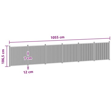 vidaXL Πάνελ Φράχτη 6 τμχ. 1055x186,5cm WPC και Αλουμίνιο Μαύρο