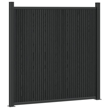 vidaXL Πάνελ Φράχτη 8 τμχ. 1405x186,5cm WPC και Αλουμίνιο Μαύρο