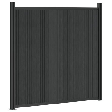 vidaXL Πάνελ Φράχτη 8 τμχ. 1405x186,5cm WPC και Αλουμίνιο Μαύρο