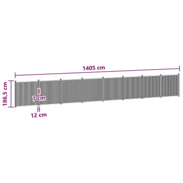 vidaXL Πάνελ Φράχτη 8 τμχ. 1405x186,5cm WPC και Αλουμίνιο Μαύρο