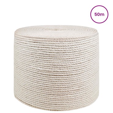 vidaXL Σχοινί Από Τζute 6 Λευκό 100% Τζούτα Tossa