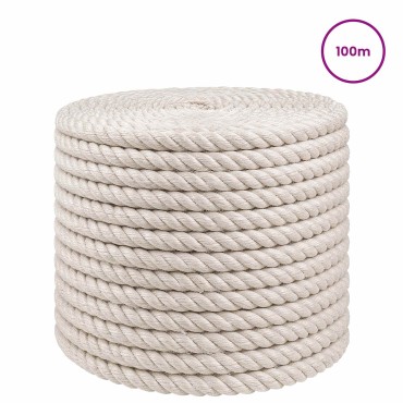 vidaXL Σχοινί Από Τζute 12 mm Λευκό 100% Τζούτα Tossa
