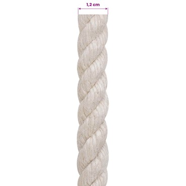 vidaXL Σχοινί Από Τζute 12 mm Λευκό 100% Τζούτα Tossa