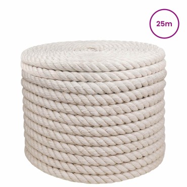 vidaXL Σχοινί Από Τζute 16 mm Λευκό 100% Τζούτα Tossa