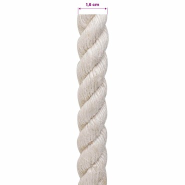 vidaXL Σχοινί Από Τζute 16 mm Λευκό 100% Τζούτα Tossa