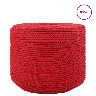 vidaXL Cotton Twine 2 τμχ. 2 mm 100 m Κόκκινο 100% Βαμβάκι