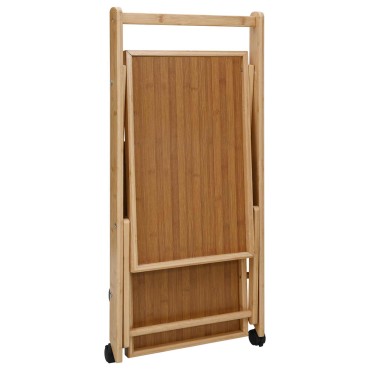 vidaXL Καλάθι κουζίνας με ρόδες Ανοιχτό καφέ 65x40,5x76,5cm