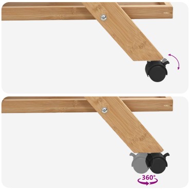 vidaXL Καλάθι κουζίνας με ρόδες Ανοιχτό καφέ 65x40,5x76,5cm