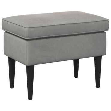 vidaXL Πολυθρόνα Ποδιών Ανοιχτό γκρι 55x35x41cm Βελούδο