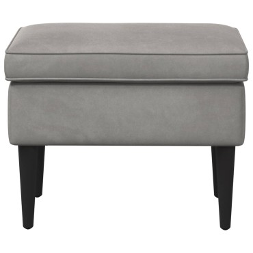 vidaXL Πολυθρόνα Ποδιών Ανοιχτό γκρι 55x35x41cm Βελούδο