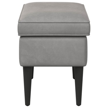 vidaXL Πολυθρόνα Ποδιών Ανοιχτό γκρι 55x35x41cm Βελούδο
