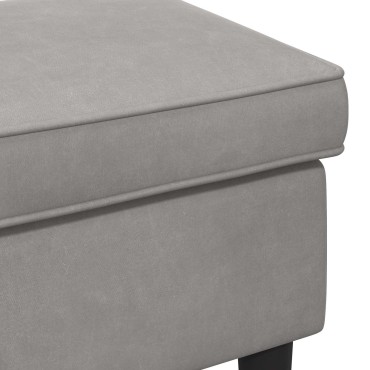 vidaXL Πολυθρόνα Ποδιών Ανοιχτό γκρι 55x35x41cm Βελούδο