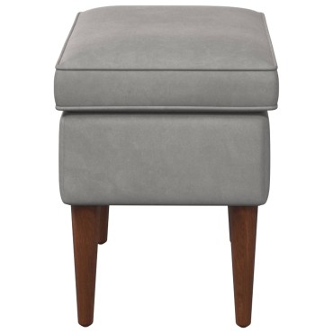 vidaXL Πολυθρόνα Ποδιών Ανοιχτό γκρι 55x35x41cm Βελούδο