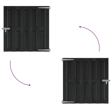 vidaXL Πύλη Κήπου 100 x 100 cm WPC και Αλουμίνιο Μαύρο