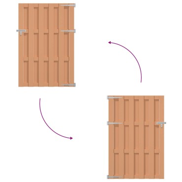 vidaXL Πύλη Κήπου 100 x 150 cm WPC και Αλουμίνιο Καφέ