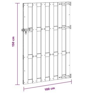 vidaXL Πύλη Κήπου 100 x 150 cm WPC και Αλουμίνιο Καφέ