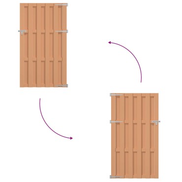 vidaXL Πύλη Κήπου 100 x 180 cm WPC και Αλουμίνιο Καφέ
