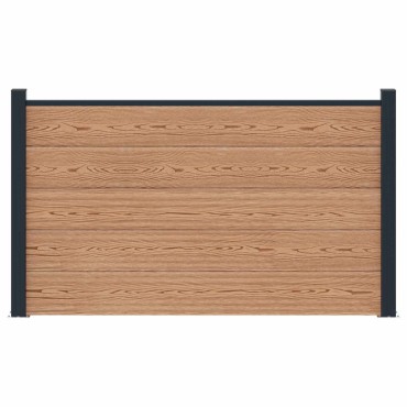 vidaXL Σετ Φράχτη 180x105cm WPC και Αλουμίνιο Καφέ