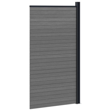 vidaXL Πάνελ Φράχτη WPC και Αλουμίνιο Γκρι 95x186cm