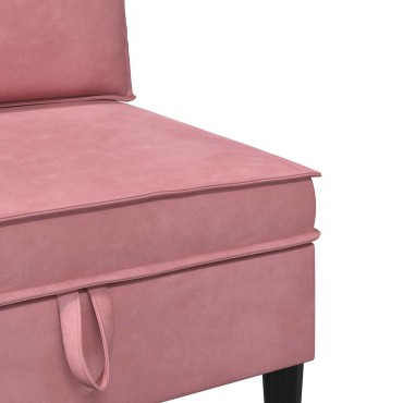 vidaXL Σετ Επίπλων Σαλονιού 4 τμχ. Ροζ Βελούδο