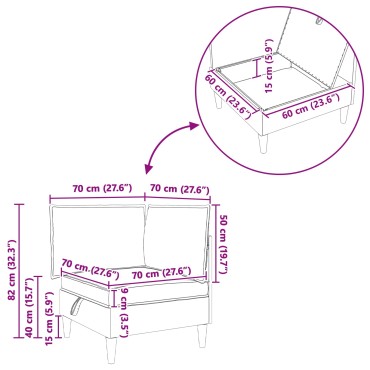 vidaXL Καθιστικό με αποθήκευση Σκούρο Γκρι Βελούδο 70x70x82cm