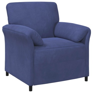 vidaXL Καναπές 1-θέσιος Μπλε Αστυνομίας 88x83x95cm Βελούδο