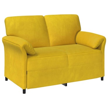 vidaXL Καναπές 2 ατόμων Κίτρινο 138x83x95cm Βελούδο