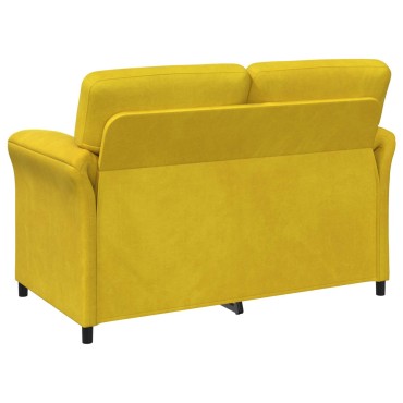 vidaXL Καναπές 2 ατόμων Κίτρινο 138x83x95cm Βελούδο