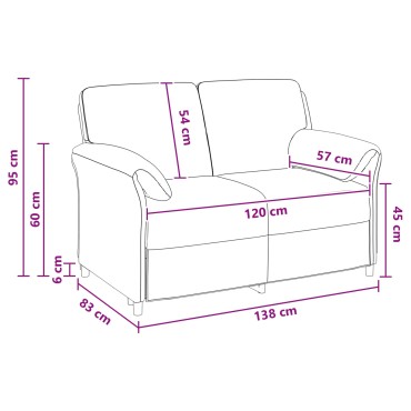 vidaXL Καναπές 2 ατόμων Κίτρινο 138x83x95cm Βελούδο