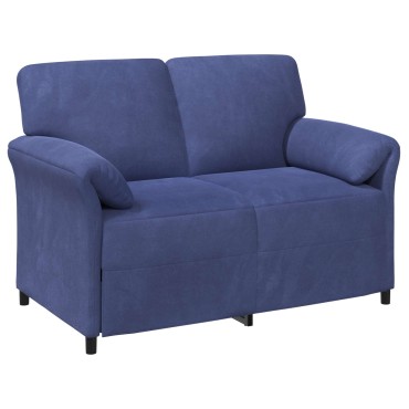 vidaXL Καναπές 2 ατόμων Μπλε Αστυνομίας 138x83x95cm Βελούδο