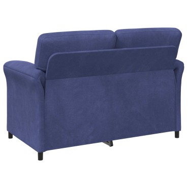 vidaXL Καναπές 2 ατόμων Μπλε Αστυνομίας 138x83x95cm Βελούδο