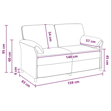 vidaXL Καναπές 2 ατόμων Ανοιχτό Πράσινο 158x83x95cm Βελούδο