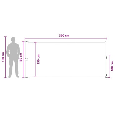 vidaXL Ανακλινόμενος Πλευρικός Απλώστρα 160 x 300 cm Πολυεστέρας