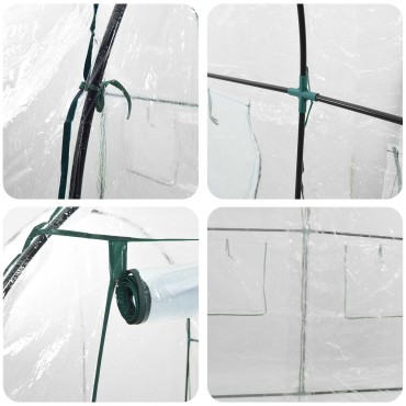 vidaXL Θερμοκήπιο με σκελετό 160 x 200 x 192,5 εκ. PVC Διαφανές