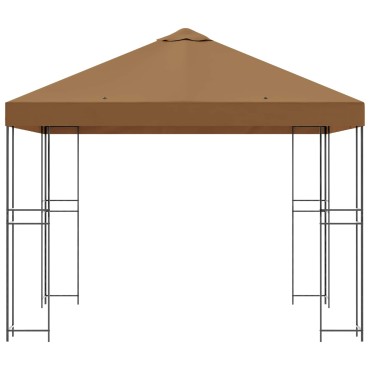 vidaXL Κιόσκι 3 x 3 m Μπεζ Πολυεστέρας και Χάλυβας 190 gsm