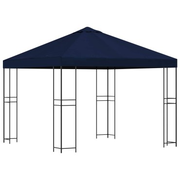 vidaXL Κιόσκι 3 x 3 m Μπλε Πολυεστέρας και Χάλυβας 190 gsm