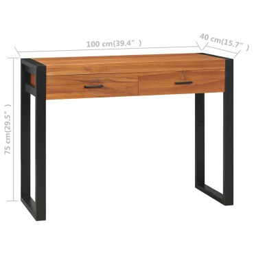 vidaXL Γραφείο με 2 Συρτάρια 100x40x75cm Ανακυκλωμένο Ξύλο Teak 1 τεμ.